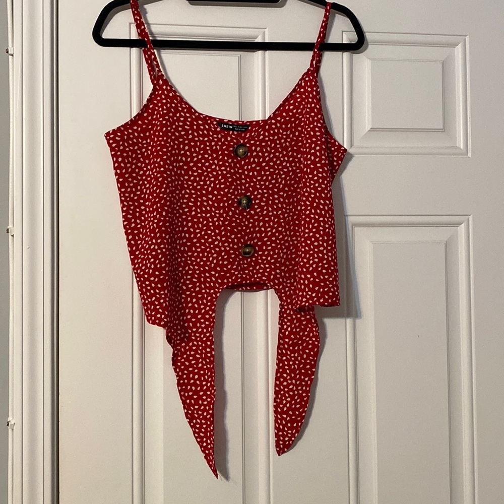 SHEIN Buttoned Front Knot Cami Top.